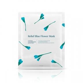 Маска тканевая для лица с охлаждающим эффектом для кожи, склонной к раздражениям с экстрактом алоэ вера Hyggee Relief Blue Flower Mask 35ml