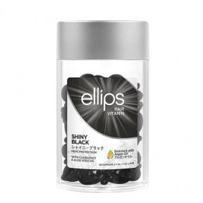 Вітаміни для волосся «Нічне сяйво» з горіховою олією кукуї та алое вера Ellips Hair Vitamin Shiny Black with Kemeri & Aloe Vera Oil, 50x1ml