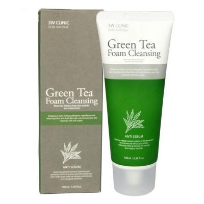 Пена Для Умывания С Экстрактом Зеленого Чая 3W Clinic Green Tea Cleansing Foam  0 - Фото 1
