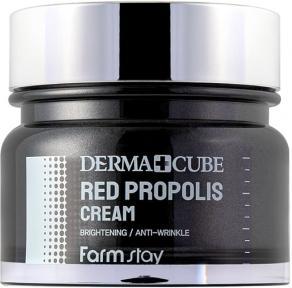 Крем питательный для лица с прополисом и гибискусом Farmstay Derma Cube Red Propolis Cream 80ml