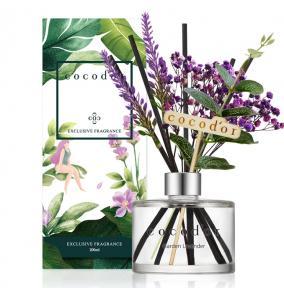 Аромадифузор Cocodor Flower Diffuser Lavender 200ml / 6.7oz + Reed Stick 5pcs + Lavender Stick 2pcs + Cocodor wood stick 1pc + Eucalyptus stick 1pc + Preserved Flower