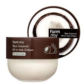 Крем многофункциональный с маслом кокоса для лица и тела FarmStay Real Coconut All-in-one Cream (face & body) 300ml