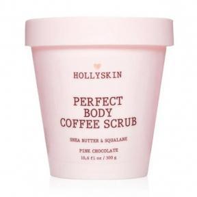 Скраб з олією ши та скваланом для шкіри Hollyskin Perfect Body Coffee Scrub Pink Chocolate 300g