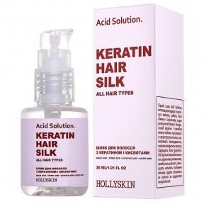 Рідкий шовк для волосся з кератином і кислотами Hollyskin Acid Solution Keratin Hair Silk 30ml
