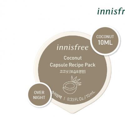 Маска ночная увлажняющая с экстрактом кокоса Innisfree  Capsule Recipe Pack Coconut 10ml 0 - Фото 1