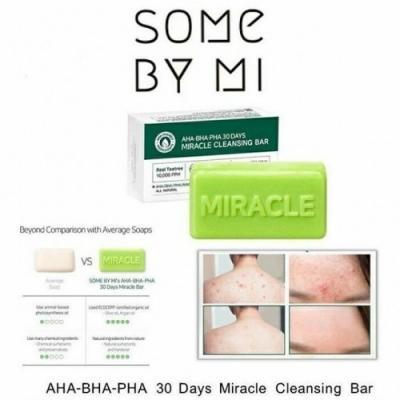 Косметическое брусковое мыло с кислотным комплексом для проблемной кожи Some By Mi, AHA. BHA. PHA 30 Days Miracle Cleansing Bar 160g 0 - Фото 1