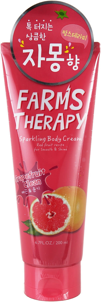 Крем для тіла зволожуючий з екстрактом грейпфрута та ягодами Farms Therapy Sparkling Body Cream Grapefruit Clean 200ml