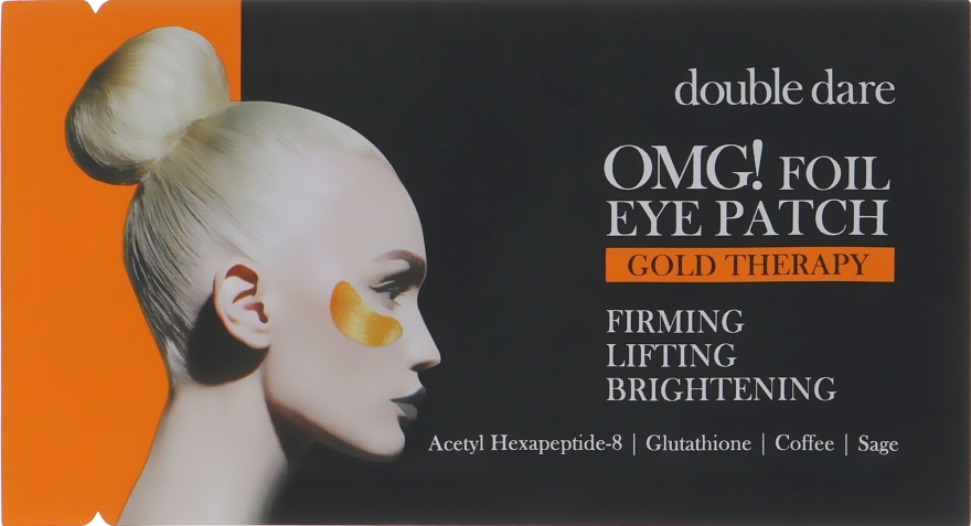 Патчі, що тонізують з кофеїном Double Dare OMG! Foil Eye Patch Gold Treatment 6ml
