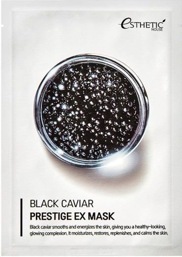 Тканинна маска проти зморшок із екстрактом чорної ікри Esthetic House Black Caviar Prestige EX