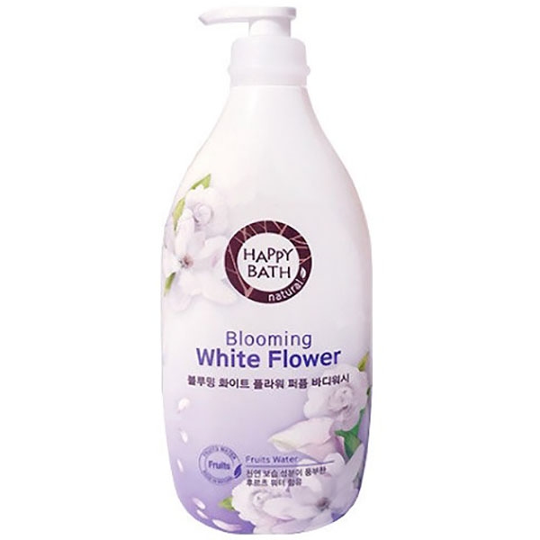 Парфюмированный гель для душа с ароматом цветов белой лилии Happy Bath Blooming White Flower Perfume Body Wash 1200ml
