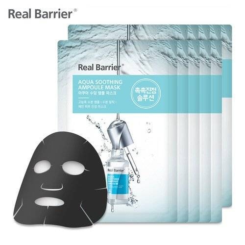 Маска Ампульная Успокаивающая И Увлажняющая С Экстрактом Центеллы Real Barrier Aqua Soothing Ampoule Mask 