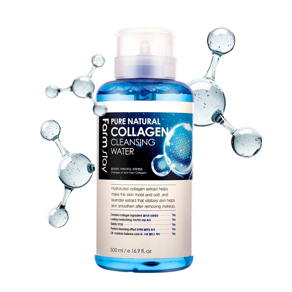 Вода, що очищає, з морським колагеном Farmstay Pure Natural Collagen Cleansing Water 500ml