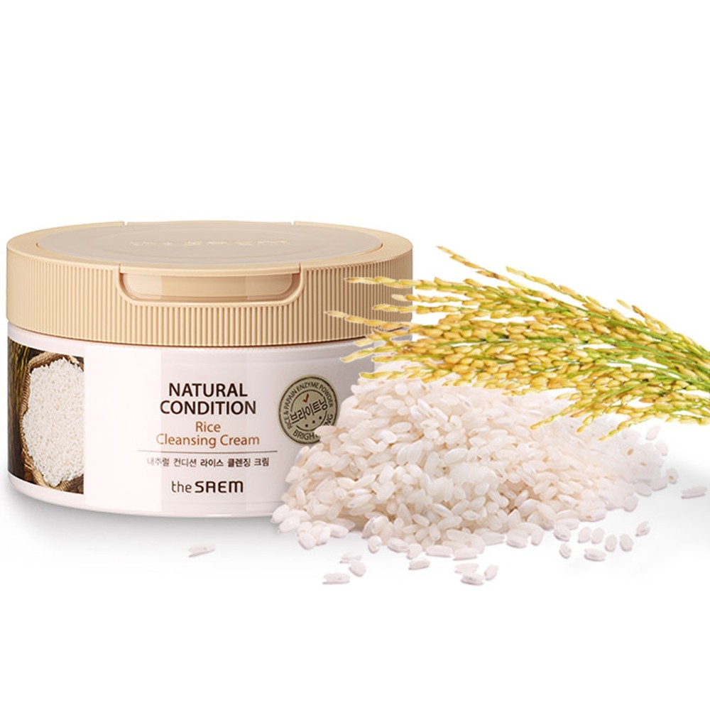 Крем очищающий с экстрактом рисовых отрубей The Saem Natural Condition Rice Cleansing Cream 300ml