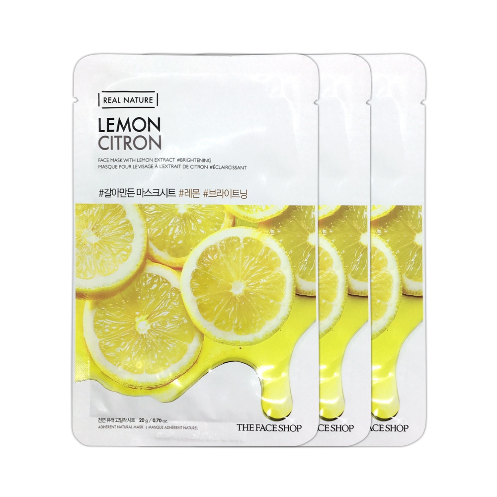 Тканинна маска, що освітлює, з екстрактом лимона The Face Shop Real Nature Mask Lemon 20g