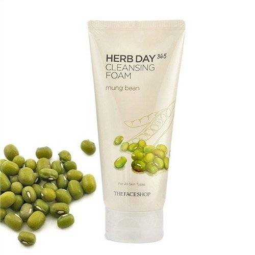 Пенка Для Умывания С Экстрактом Бобов Мунг The Face Shop Herb Day Cleansing Foam - Mung bean