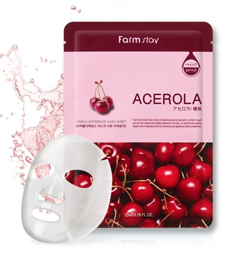 Маска увлажняющая с экстрактом ацеролы FarmStay Visible Difference Acerola Mask Sheet 23ml