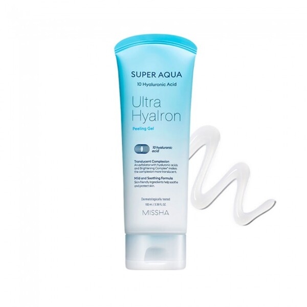 Пілінг-скатка для обличчя з гіалуроновою кислотою та AHA кислотами Missha Super Aqua Ultra Hyalron Peeling Gel 100ml