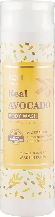 Зволожуючий гель для душу. Рідке мило для тіла з маслом авокадо AOMI Real Avocado body wash 250ml
