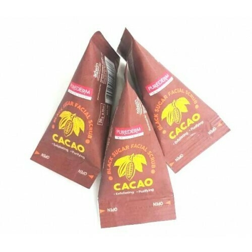 Скраб для лица с антибактериальным действием Purederm Cacao Black Sugar Facial Scrub 20ml