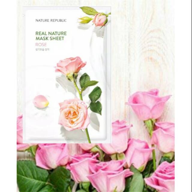 Маска тканевая с экстрактом розы для лица Nature Republic Real Nature Mask Sheet Rose 23g