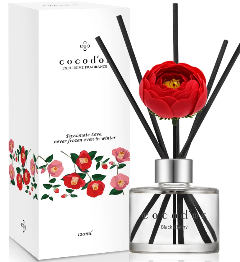 Аромадиффузор Cocodor Camellia Diffuser 120ml Reed stick 5pcs  +  Red Camellia stick 1pc