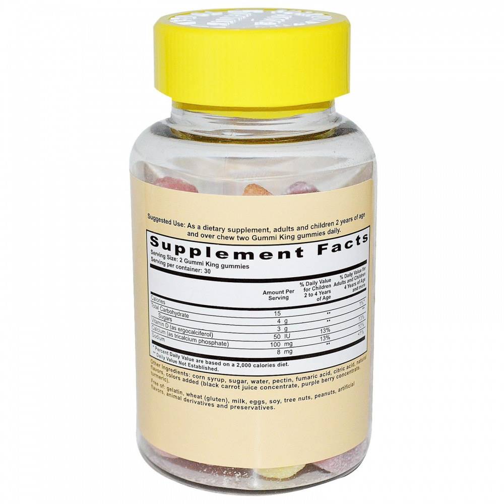 Мультикомплекс Для Дітей Кальцій з Вітаміном D Gummi King Food Supplement Calcium and Vitamin D 60 жувальних цукерок