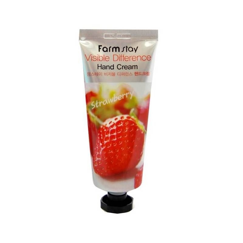 Крем для рук увлажняющий с экстрактом клубники Visible Difference Hand Cream Strawberry FarmStay 50ml 