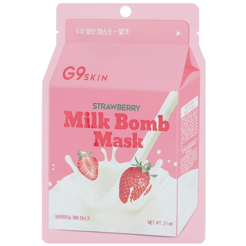 Тканевая маска «Клубника» Milk Bomb Mask Strawberry G9Skin 21ml
