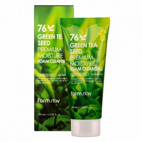 Очищающая пенка для умывания с экстрактом зеленого чая FarmStay 76 Green Tea Seed Premium Moisture Foam Cleansing 100ml