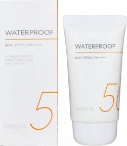 Сонцезахисний крем для тіла водостійкий з кокосовим маслом Missha Waterproof Sun SPF50+/PA++++ 50ml