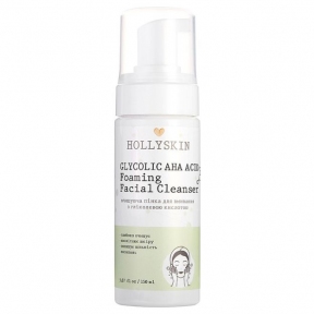 Очищаюча пінка для вмивання з гліколевою кислотою Hollyskin Glycolic AHA Acid Foaming Facial Cleanser, 250ml