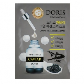 Тканевая маска для лица с экстрактом черной икры Doris Caviar Real Essence Mask 25ml