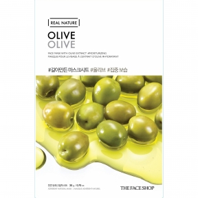 Зволожуюча тканинна маска з екстрактом оливи THEFACESHOP Real Nature Olive Mask 20g