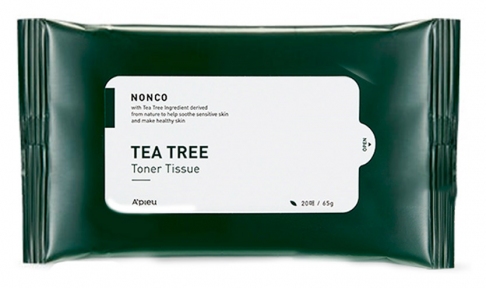 Салфетки тонизирующие с маслом чайного дерева для проблемной кожи A'pieu Nonco Tea Tree Toner Tissue 20шт