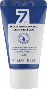 Пенка для умывания с гиалуроновой кислотой May Island 7days Secret 4D Hyaluronic Cleansing Foam 30ml 