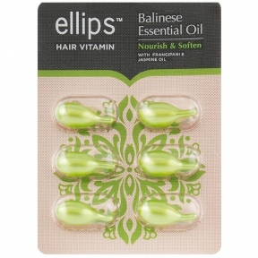Капсулы для волос Ellips Питание и смягчение Бали с маслом плюмерии и жасмина (6x1мл)