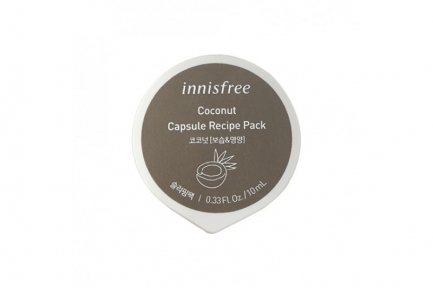 Маска нічна зволожуюча з екстрактом кокосу Innisfree Capsule Recipe Pack Coconut 10ml