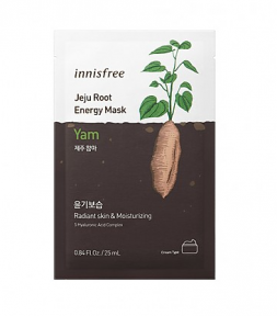 Innisfree Jeju Root Energy Mask 25ml*1ea #Yam. Тканевая маска с экстрактом сладкого картофеля 