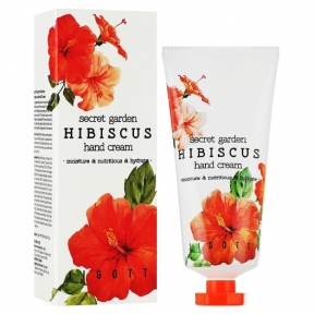 Антивозрастной крем для рук с гибискусом Jigott Secret Garden Hibiscus Hand Cream 100ml