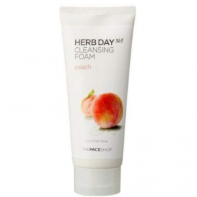Пена Для Умывания С Экстрактом Персика The Face Shop Herb Day 365 Cleansing Foam Peach 170ml