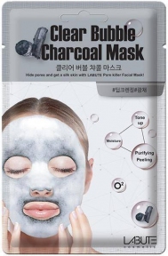 Очищающая Маска Кислородная C Древесным Углем LABUTE Clear Bubble Charcoal Mask