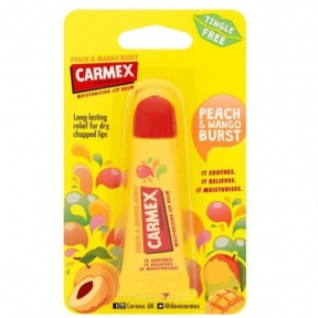 Бальзам для губ Carmex зі смаком персика та манго, туба, 10g