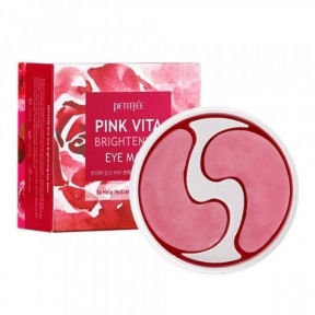 Патчи Осветляющие С Экстрактом Розы Petitfee Pink Vita Brightening Eye Mask
