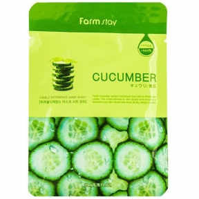 Маска тонізуюча з огірковим екстрактом FarmStay Visible Difference Mask Sheet Cucumber 23ml