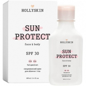 Сонцезахисний крем для обличчя і тіла Hollyskin Sun Face&Body Cream Protect SPF 30, 100ml