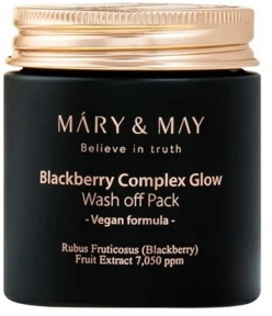 Антиоксидантна глиняна маска з ожиною Mary&May Blackberry Complex Glow Wash Off Pack 125g