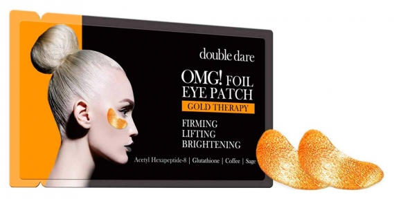 Патчи тонизирующие с кофеином Double Dare OMG! Foil Eye Patch Gold Treatment 6ml